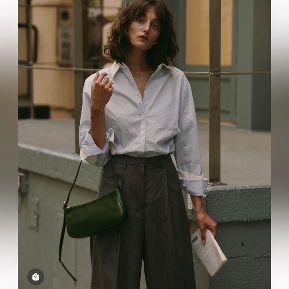 Verafied New York High Rise Slouchy Wool Blend Gray Wide Leg Trouser Pants- S - Picture 5 of 16